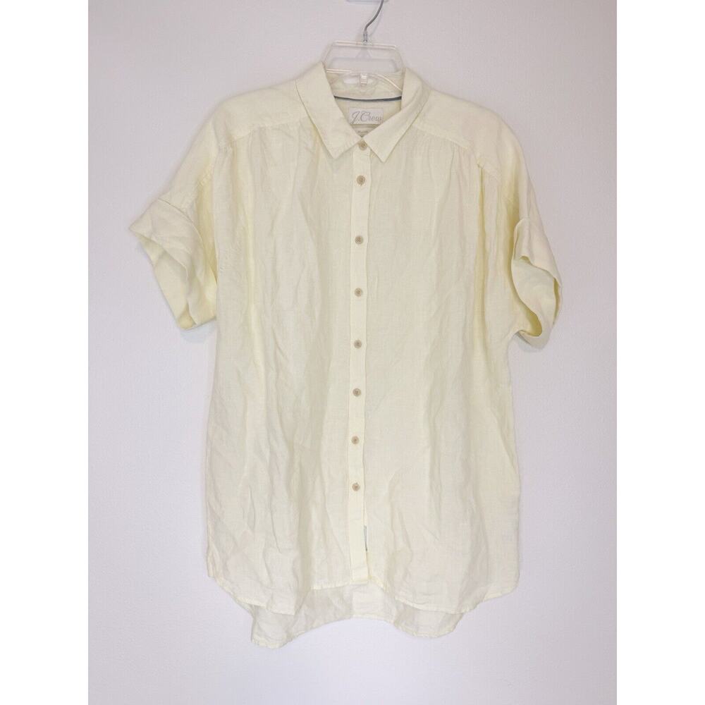 J. Crew Pale Yellow Short Sleeve Button-Up Shirt